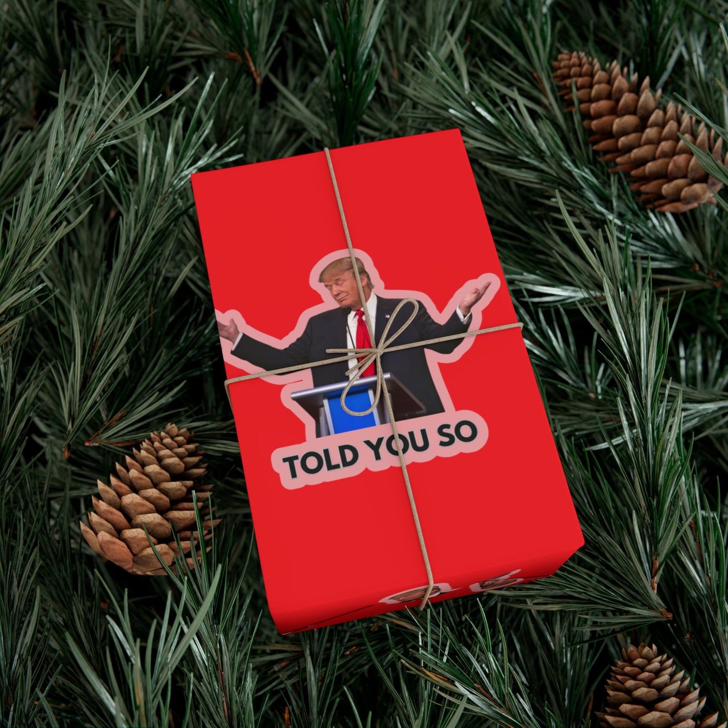 Trump "Told you so" wrapping paper.